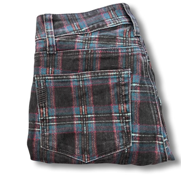 COPY - Paige Hoxton Skinny Ankle Atlantic Tartan plaid high rise jeans - Picture 2 of 7